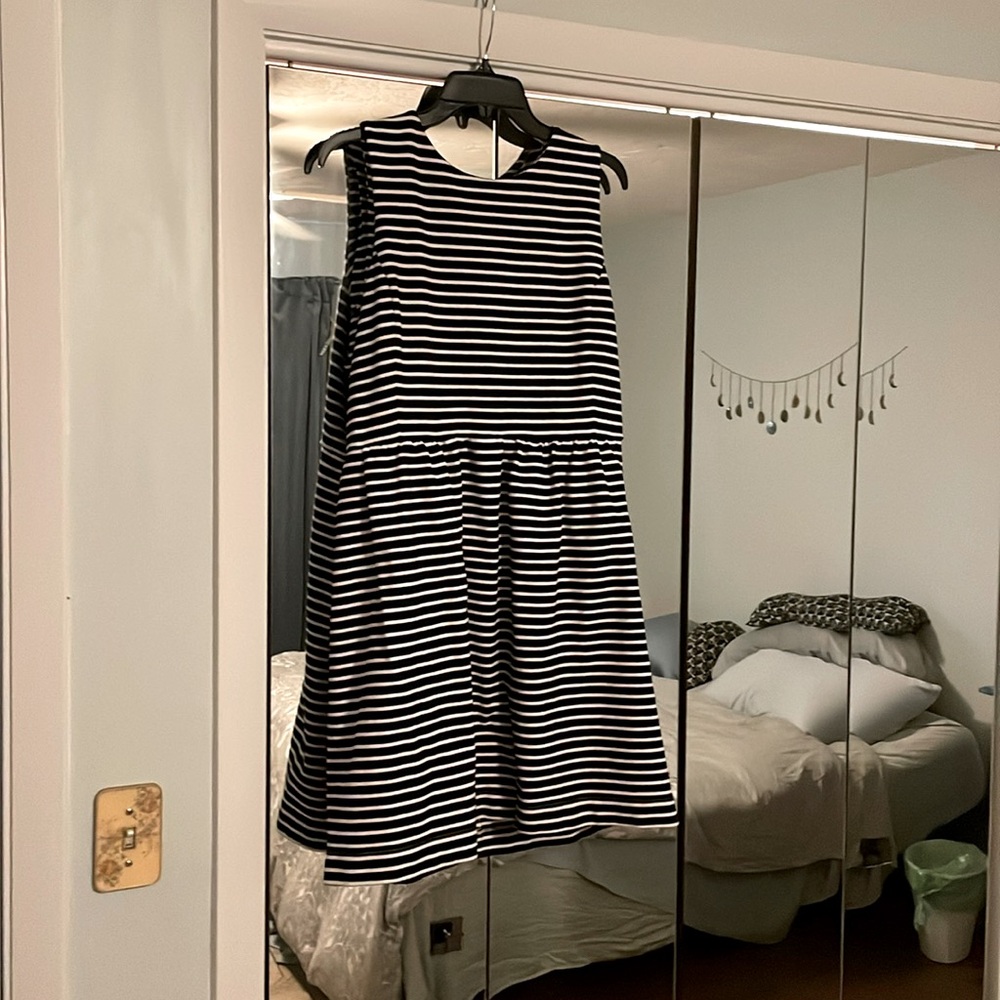 J Crew XL Striped Summer Stretchy Dress w/ Zipper